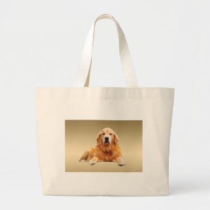 Zwart Labrador-hond Aquarel Kunstschilderij Grote Tote Bag