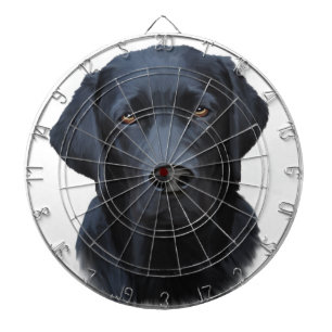 Zwart Labrador Hond Water Kleur Kunst Schilderen Dartbord