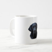 Zwart Labrador Hond Water Kleur Kunst Schilderen Koffiemok (Voorkant links)