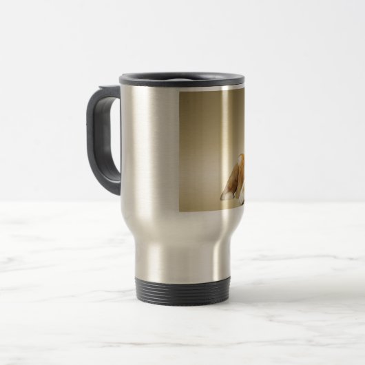 Zwart Labrador Hond Water Kleur Kunst Schilderen Reisbeker (Voorkant links)