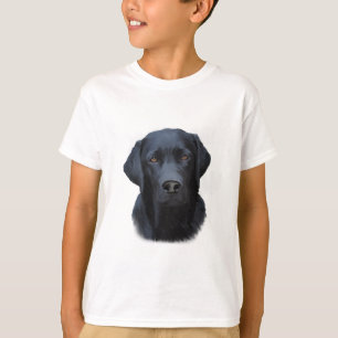 Zwart Labrador Hond Water Kleur Kunst Schilderen T-shirt