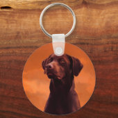 Zwart labrador hondenportret sleutelhanger (Voorkant)