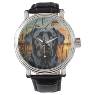 Zwart Labrador horloge, Labrador Retriever Horloge