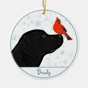 Zwart labrador kardinaal Cute Dog Black Lab Keramisch Ornament