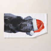 Zwart Labrador Kerst Leuke Santa Hond Bad Handdoek (Handdoek)