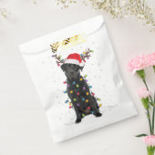 Zwart labrador kerstboom Light Pajama Dog Bedankzakje (Gezegeld)