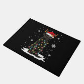 Zwart labrador kerstboom Light Pajama Dog Deurmat (Schuin)
