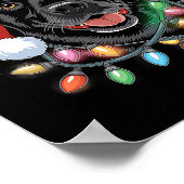 Zwart labrador kerstboom Light Pajama Dog Poster (Hoek)