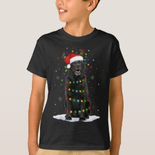 Zwart labrador kerstboom Light Pajama Dog T-shirt