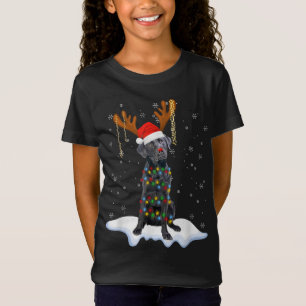 Zwart labrador kerstboom Light Pajama Dog T-shirt
