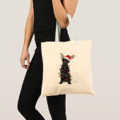 Zwart labrador kerstboom Light Pajama Dog Tote Bag (Voorkant (product))