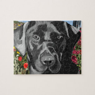 Zwart labrador portret legpuzzel