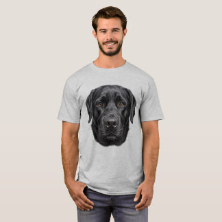Zwart Labrador Retriever Hond Gezicht T-Shirt | Re