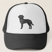 Zwart Labrador Retriever Hond Zwart Lab Tekening Trucker Pet (Voorkant)
