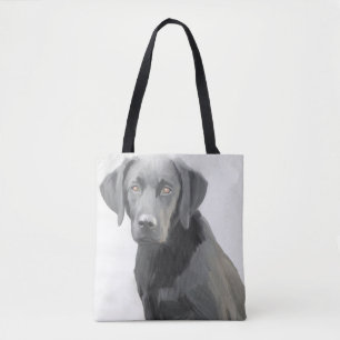 Zwart Labrador Retriever Hondolie Schilderij Draagtas