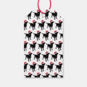 Zwart Labrador Retriever in Santa Hat Kerstmis Cadeaulabel (Achterkant)