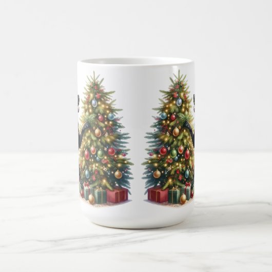 Zwart labrador retriever kerst puppy hond koffiemok (Center)