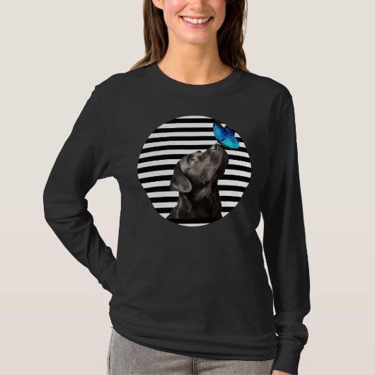 Zwart Labrador Retriever Lab Hond Eigenaar Huisdie T-shirt (Voorkant)