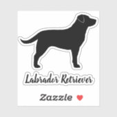 Zwart Labrador Retriever Lab Silhouette Sticker (Vel)