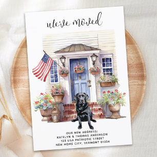 Zwart labrador retriever patriottische hond verpla aankondiging