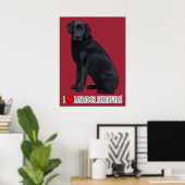 Zwart labrador Retriever Portret Poster (Thuiskantoor)