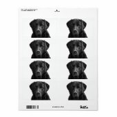 Zwart labrador retriever puppy hond etiket (Full Sheet)