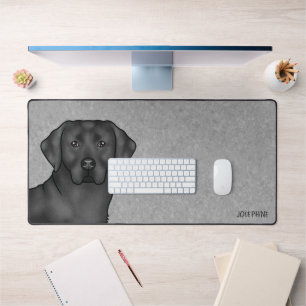 Zwart Labrador Retriever Schattige Cartoon Lab Dog Bureaumat