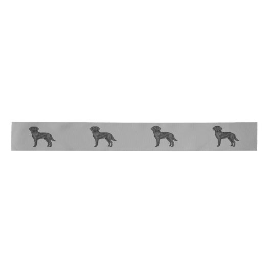 Zwart Labrador Retriever Schattige Cartoon Lab Dog Lint (Voorkant)