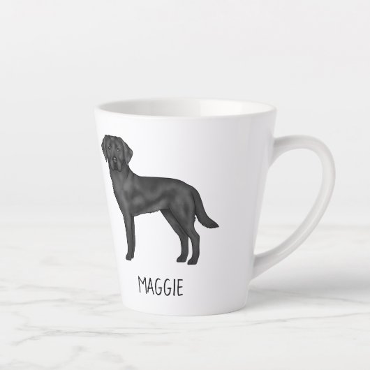 Zwart Labrador Retriever Schattige Hondenontwerp J Latte Mok (Rechts)