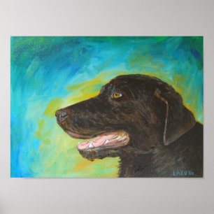 Zwart labrador Retriever schilderend Poster Art Af