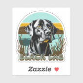 Zwart Labrador Retriever  Tekst Sticker (Vel)
