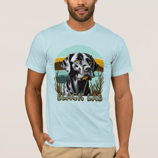 Zwart Labrador Retriever Tekst T-shirt (Voorkant)