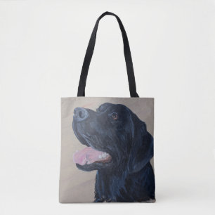 Zwart labrador schilderen draagtas