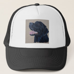 Zwart labrador schilderen trucker pet