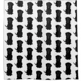 Zwart labrador Shower Curtain Douchegordijn (Voorkant)