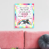 Zwart Labrador Trotting Rainbow Bridge kunst Canvas Afdruk (Insitu (Woonkamer))