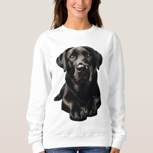Zwart Labrador Vrouwen Sweatshirt (Voorkant)