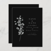 Zwart lak Sla de datum op Save The Date (Voorkant / Achterkant)