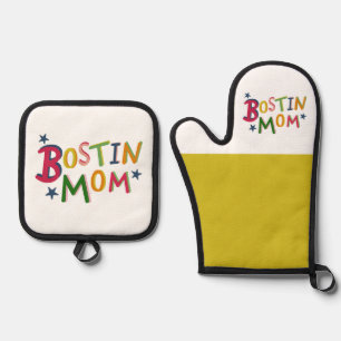 Zwart land van Bostin Pap Ovenwant & Pannenlap Set
