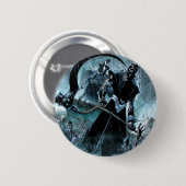 Zwart landoppervlak ronde button 5,7 cm (Voorkant /achterkant)