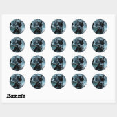 Zwart landoppervlak ronde sticker (Vel)