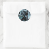 Zwart landoppervlak ronde sticker (Tas)
