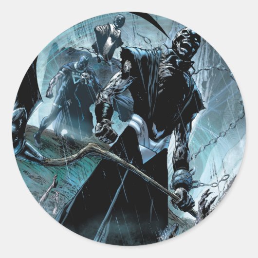 Zwart landoppervlak ronde sticker (Voorkant)