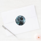 Zwart landoppervlak ronde sticker (Envelop)