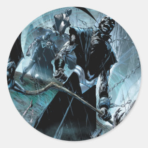 Zwart landoppervlak ronde sticker