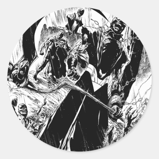 Zwart lanternenpaneel - zwart en wit ronde sticker (Voorkant)