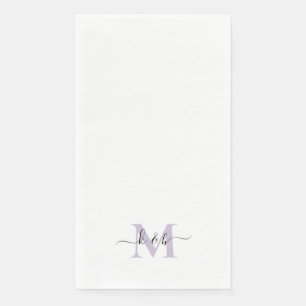 Zwart/lavender Monogram Swash Script White Servet