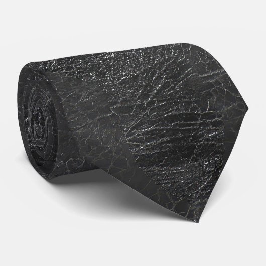 Zwart leder Abstract Stropdas (Opgerold)