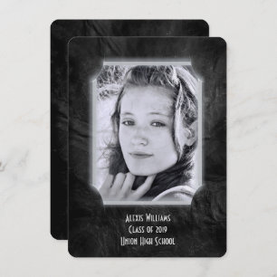 Zwart leder Afstuderen uitgenodigd Kaart