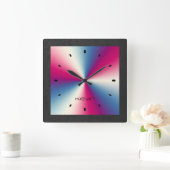 Zwart leder en glanzend metaal Roestvrij staal Vierkante Klok (Huis)